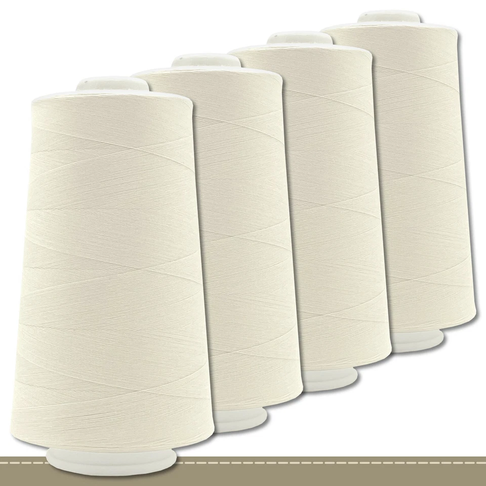 Nähgarn Overlockgarn 4 x 100 g | 5000 Y (4572 m) Stärke 50/2 (140) | Weiß 306 - Bild 1 von 1
