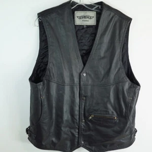 Unik Premium Men's Leather Apparels Vest w/ Patches Harley  - Picture 1 of 7