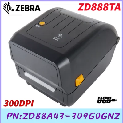 Zebra ZD888TA 300DPI USB Desktop Thermal Transfer+ Direct Thermal Label Printer - Image 1 of 4