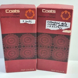 2×COATS Chain MERCER Crochet Cotton 7 Full New Balls NO 602 and 8x NO 609 - Picture 1 of 12
