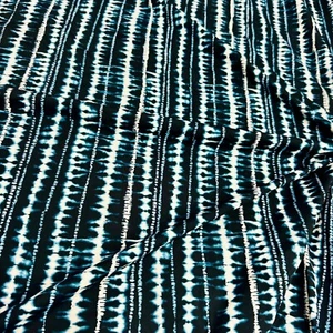Abstract Blue & White Print Spandex Fabric Stretch 60" wide by Yard for Swimwear - Picture 1 of 5
