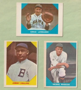 Fleer 1960 #17 Lombardi #18 Manush #25 Collins HOF Baseball - Picture 1 of 2