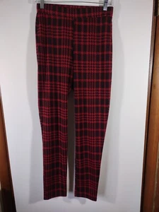 Love....ady Women's Leggings/Pants, Size M, Red & Black Plaid, #5168 - Picture 1 of 5