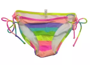 Victoria Secret Malibu Barbie Bikini Bittom Rainbow Stripes Sz S - Picture 1 of 12