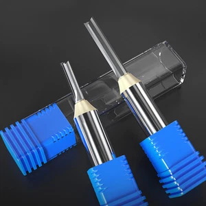 TCT 2 Flute Straight Slot End Mill Router Bit Cutter 1/4" 1/2" Shank Woodworking - Picture 1 of 11