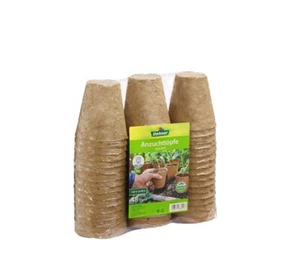 Anzuchttöpfe für Pflanzen Ø je 8 cm Höhe 9 cm 48 Stück Zellulose Braun - Bild 1 von 5