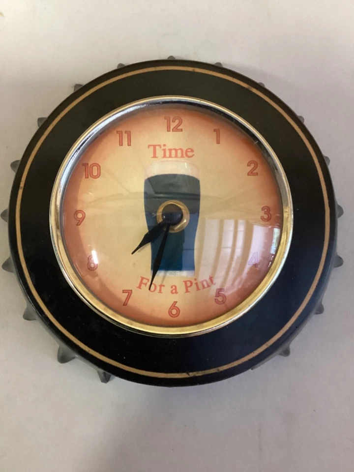 Time for a pint wall clock operated with AA Batteries.  6.5” Clock - Image 1 of 4