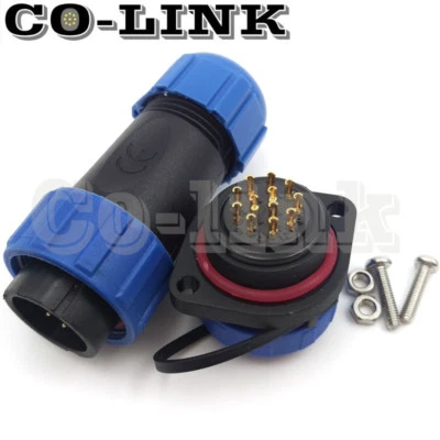 IP67 12Pin Waterproof Screw Fix Panel Mount Connector SP21 LED Lighting Adapter - Image 1 of 4