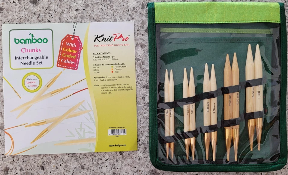 Knit Pro Bamboo Chunky Interchangeable Needle Set 22543 - 5 Pairs with Cables - image 1 of 1