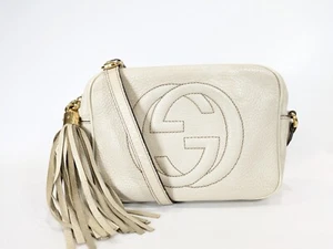 Gucci SOHO Crossbody Shoulder Bag Ivory Gold chain Leather Authentic - Picture 1 of 20