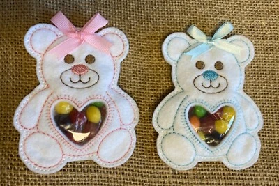 Teddy Bear treat bag, baby shower, christening, goody bag, favour