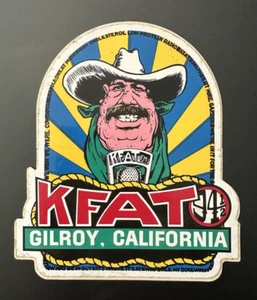 RARE Vint 1970s KFAT 94.5 Radio BUMPER STICKER Gilroy CA Bay Area Unkle Sherman - Picture 1 of 2