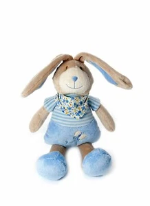 Mousehouse Little Blue Bunny Rabbit Soft Toy Cot Toy for New Born Baby Boy Gift - Picture 1 of 5
