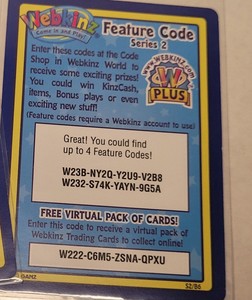Webkinz Series 2 Virtual Trading 1 Card Code - Ganz USED CODE