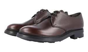AUTH LUXURY PRADA DERBY BUSINESS SHOES 2EE228 BROWN NEW US 10.5 EU 43,5 44