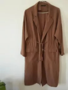 Iceberg Fashions Long Jacket Trench Style Womens size 12 Buttoned Long Sleeves - Picture 1 of 13