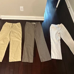 Casual Corner Größe 8 Paket mit 3 Anzughosen khaki hellbraun braun Stretch - Bild 1 von 7