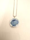 Broken China Jewelry, Pendant. Sterling Silver, "POPPY CAPSULE"  A 351