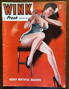 1947 WINK Magazine Driben Pin-up Cover Hi-Heels Nylons Sweet Gwendoline Comic - Picture 1 of 11