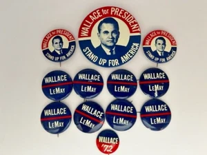 Vintage Assorted Lot of 12 Wallace-Lemay Campaign for President Pinback Buttons - Picture 1 of 5