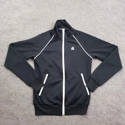 Nike Jacket Juniors Medium Track Jacket Black White Long Sleeve Swoosh Womens - Image 1 of 4