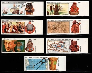 Vietnam Scott 2118-2124 montado sin montar o nunca montado** Imperforado Columbus Set 1990 - Imagen 1 de 1