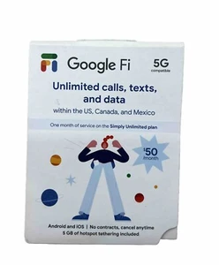 Google Fi 5G Unlimited Calls/Texts/Data SIM Kit Within the US, Canada and Mexico - Picture 1 of 1