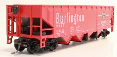 Athearn HO C B & Q 72700 Burlington 40' open top quad hopper  1754 blue box RTR - Image 1 of 4