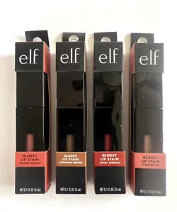 4 E.L.F Glossy Lip Stain Power Mauve, Cinnamon Dreams, Spicy Sienna & Pinkies Up - Picture 1 of 7