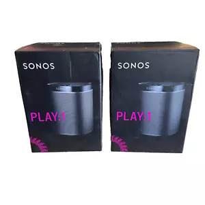 2 X Sonos Play 1 Wireless Smart Speaker Black - New & Factory Sealed - Picture 1 of 3