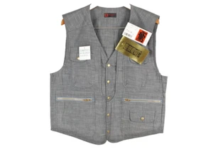 Japanese Workwear Multi Pocket Vest 100% Cotton Black Size:L Casual Outdoor① - Picture 1 of 12