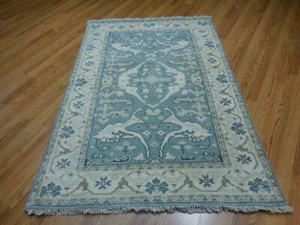 Bohemian Rug, Oushak Turkish Ushak Rug,Contemporary Design Rug 4x6.1 Ft - Picture 1 of 14