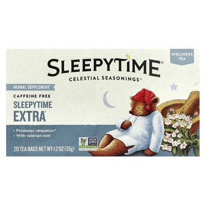 Té Wellness, Sleepytime Extra®, sin cafeína, 20 bolsitas de té, 1,2 oz (35 g) Foto 1 de 3