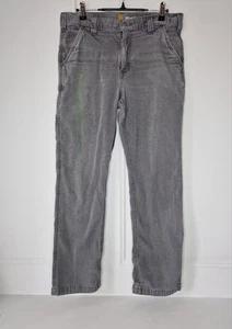 Carhartt Carpenter Work Pants Grey 32x30 Relaxed Fit Distressed Paint Marks USA - Picture 1 of 8