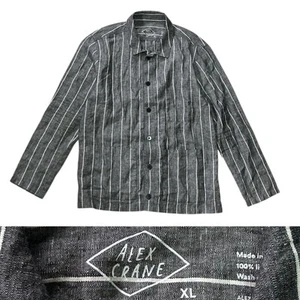 ALEX CRANE Kite Jacket 100% Linen Men’s size X-Large in Chalk / Grey & White - Picture 1 of 7