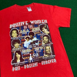 Vintage Positive Women Of The Past Shirt Herren L Rot Schwarz Geschichte 50 Jahre Y2K - Bild 1 von 13