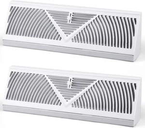2 Pack Baseboard Register Vent 15 Inch Duct Opening Size 15 Inch, White - Picture 1 of 6