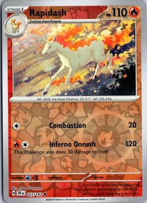 Rapidash - SV05: Temporal Forces #027/162 Reverse Holo Uncommon - Image 1 of 2
