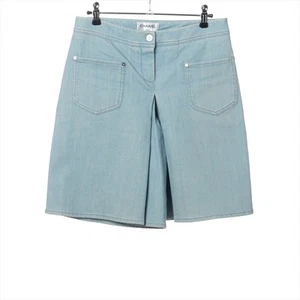 Chanel Coco Button 07P Cotton Short pants 34 Ladies' Blue P30515V20878 - Picture 1 of 15