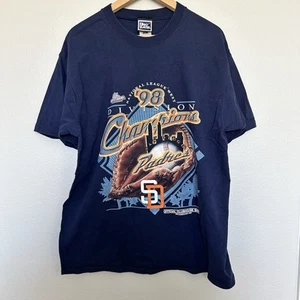 Vintage San Diego Padres 1998 NL West Divisional Champions Pro Player TShirt Lrg - Picture 1 of 3