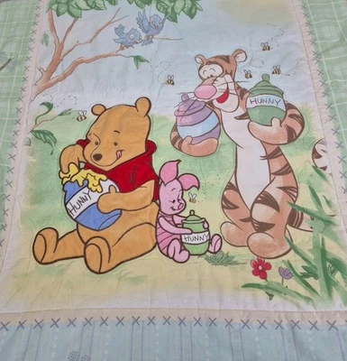 Vintage 90s Disney Classic Winnie The Pooh & Friends Crib Comforter Blanket - Image 1 of 4