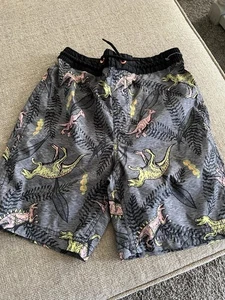 OLD NAVY L (10-12) BOYS SWIM SHORTS DINOSAURS DRAWSTRING WAIST POLY/SPNDX - Picture 1 of 7