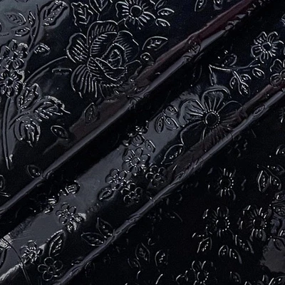 Rollo de hojas de cuero sintético tela PU en relieve flor espejo color liso 11,8 "... Foto 1 de 4