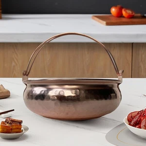Induction Pot Hammered Copper Kitchenware Catering Camping Home and Outdoor - Picture 1 of 5