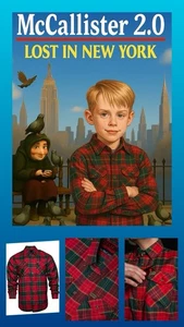 Dixxon McCallister 2.0 Home Alone Movie Christmas Flannel LARGE - Picture 1 of 4