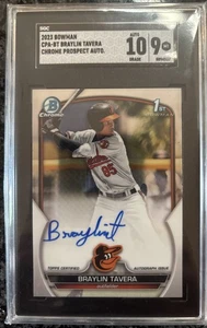 2023 Bowman - Chrome Prospect Autographs Braylin Tavera #CPA-BT Orioles SGC 9 - Bild 1 von 2