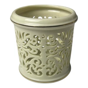 Vintage Lenox Cream Gold Cutout Tealight Holder Votive Candle 3x3” - Picture 1 of 6