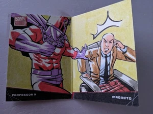 2019-2020 UD Marvel Professor X Magneto Battle Booklets 1/1 Sketch Caio Majado - Picture 1 of 5