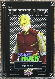 2024 Upper Deck Marvel Serie 1 Charlie Cox nei panni di Daredevil UD Ritratti #P30 - Foto 1 di 2