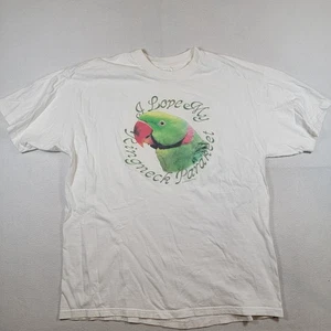 Vintage 1999 Hanes I Love My Ringneck Parakeet T-Shirt weiß Gr. XL - Bild 1 von 7